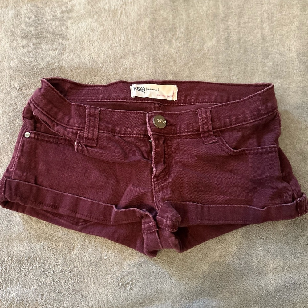 RSQ Burgundy Short Shorts